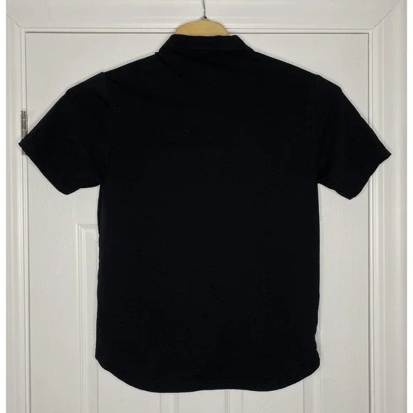 BYLT Mens Lux Zip Short Sleeve Polo Black Medium - Picture 7 of 7
